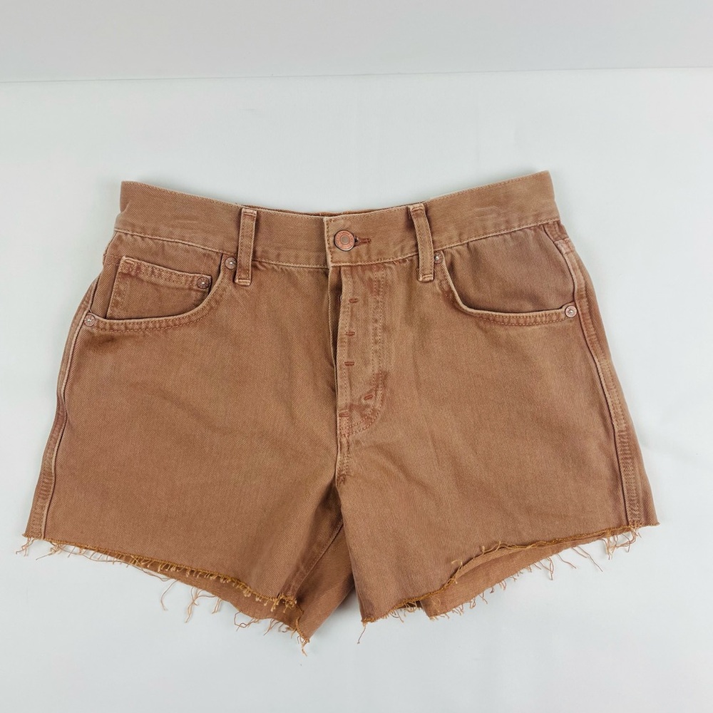 Free People, NWOT We the Free Light Brown Button-fly shorts, Size 24
